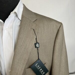 NWT Lauren Ralph Lauren Blazer Mens 48 Long Tan Sport Coat Notch Lapel